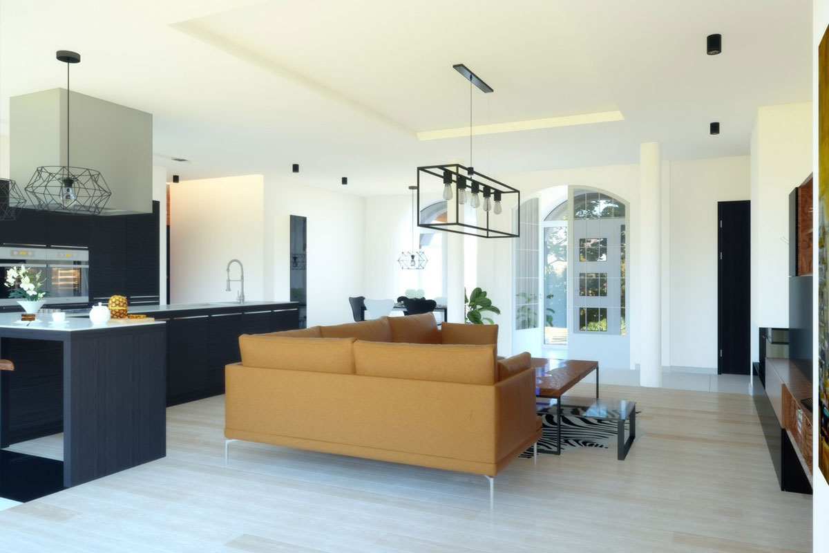 3-Bedroom, 1600 Sq Ft European House Plan with 2-Car Garage