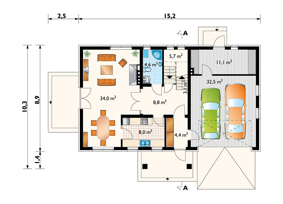2100 Sq Ft House Plan with 5 Bedrooms and Home Office Upstairs