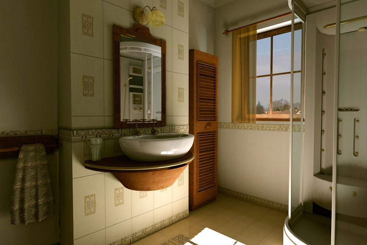 Traditional House Plan with Gambrel Roof and 1-Car Garage