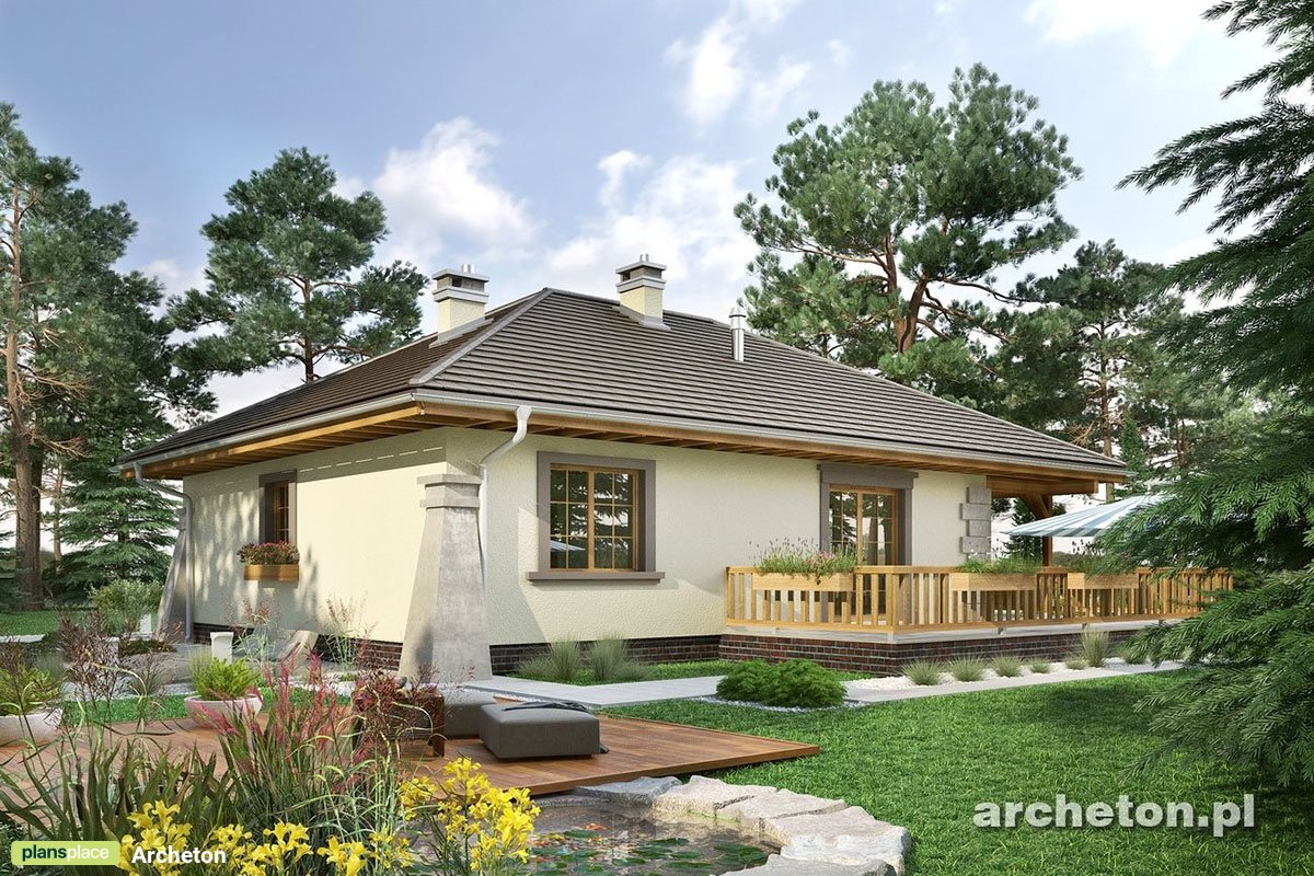 900 Sq Ft Bungalow House Plan with Front Porch and 3 Bedrooms