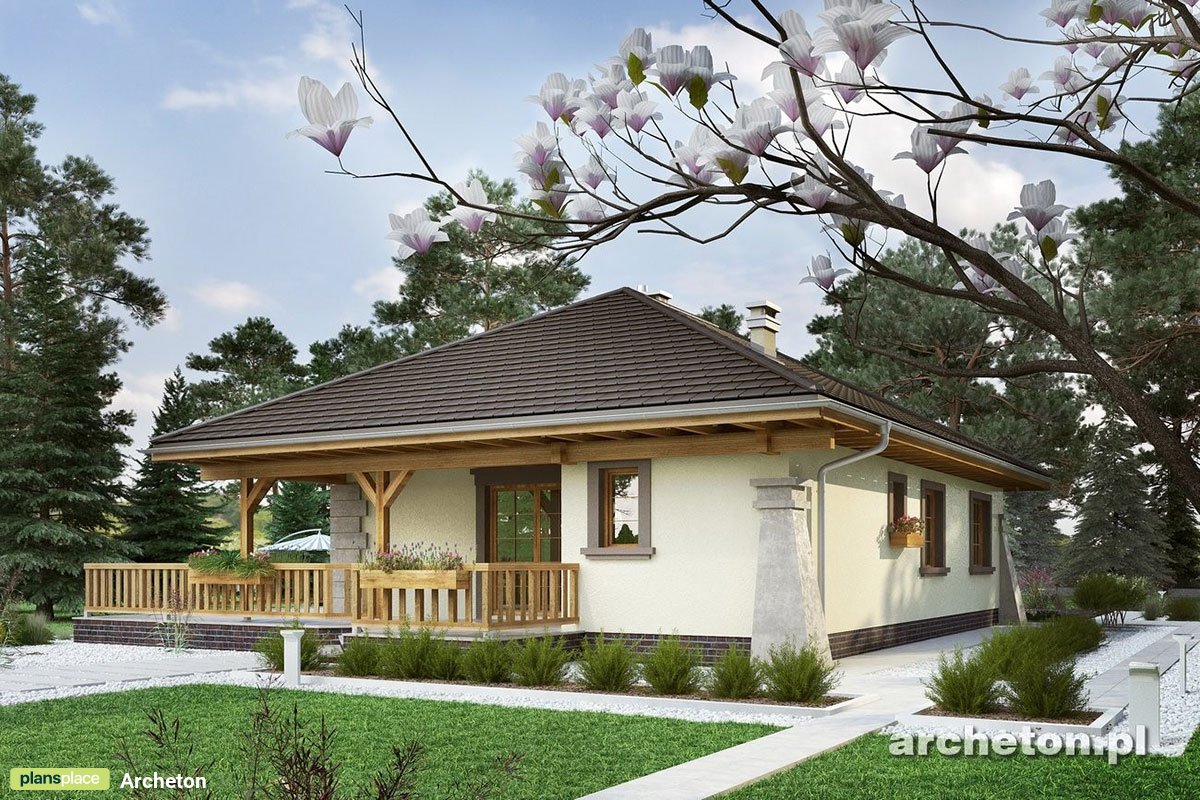 900 Sq Ft Bungalow House Plan with Front Porch and 3 Bedrooms