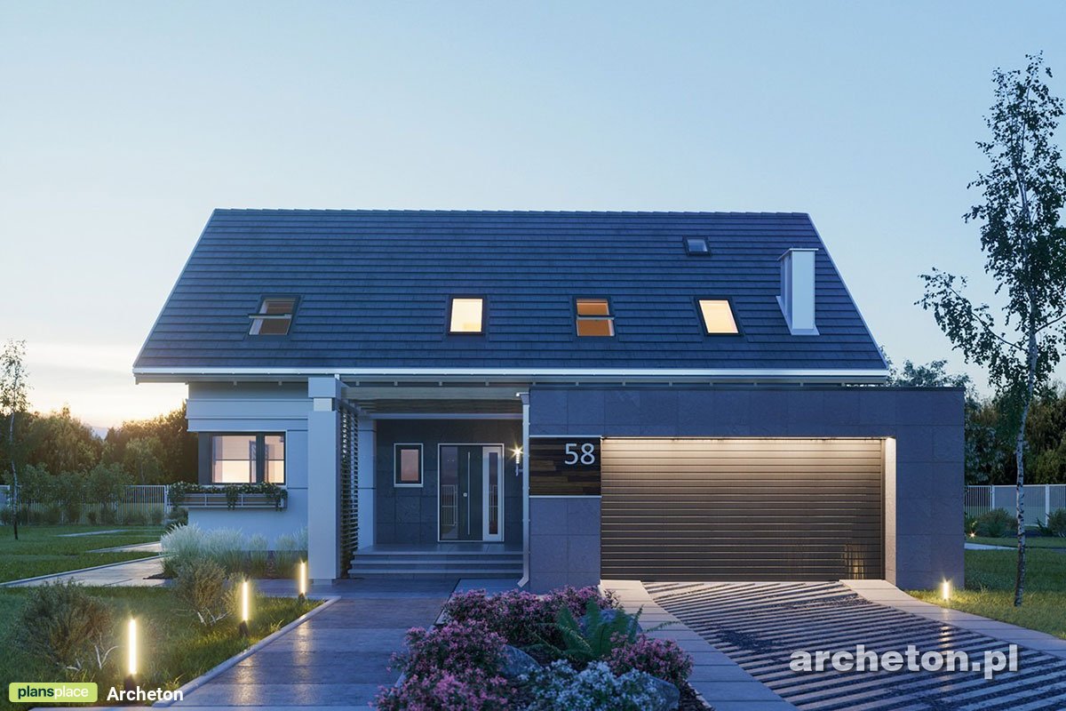 L-Shaped House Plan with Fireplace and Master Bedroom Upstairs