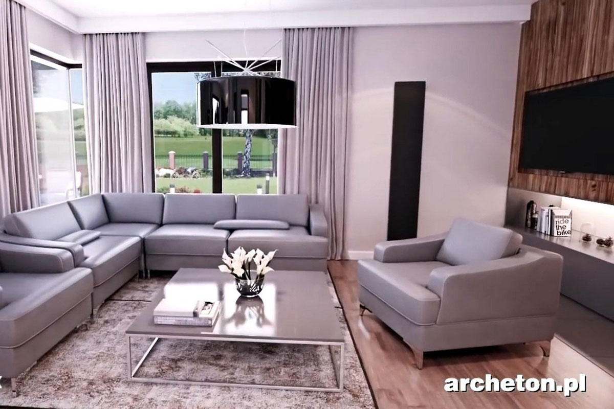 L-Shaped House Plan with Fireplace and Master Bedroom Upstairs