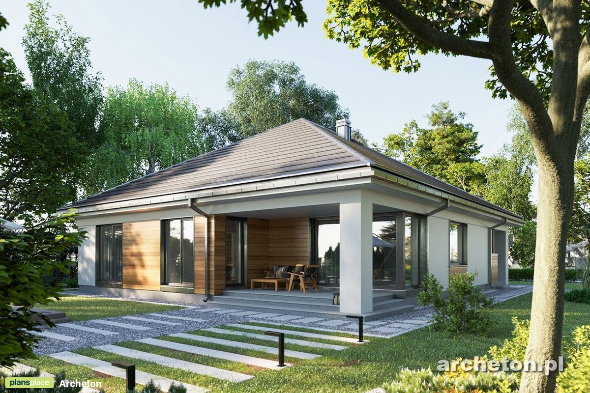Vienstāva mājas projekts 149 m²: 3 Guļamistabas, Darba istaba, 2 Vannasistabas, Atvērta virtuve, Garāža