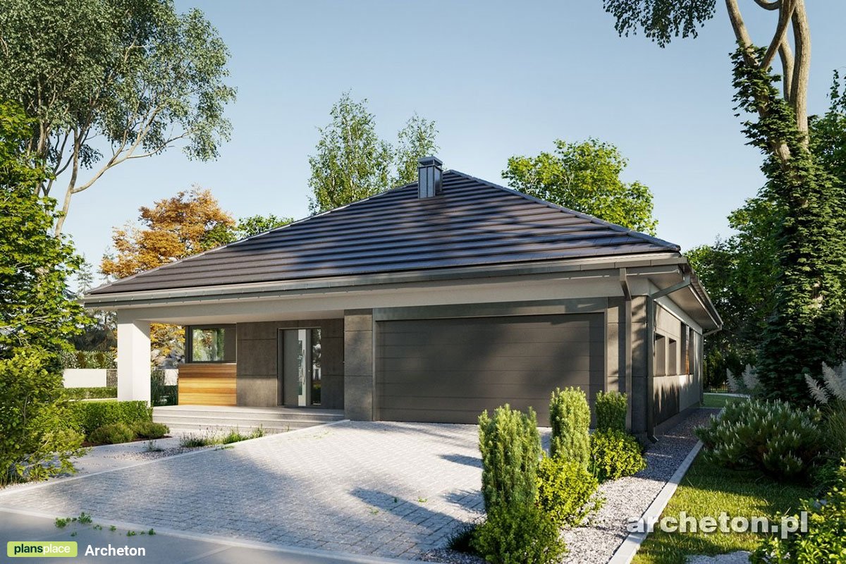Vienstāva mājas projekts 149 m²: 3 Guļamistabas, Darba istaba, 2 Vannasistabas, Atvērta virtuve, Garāža