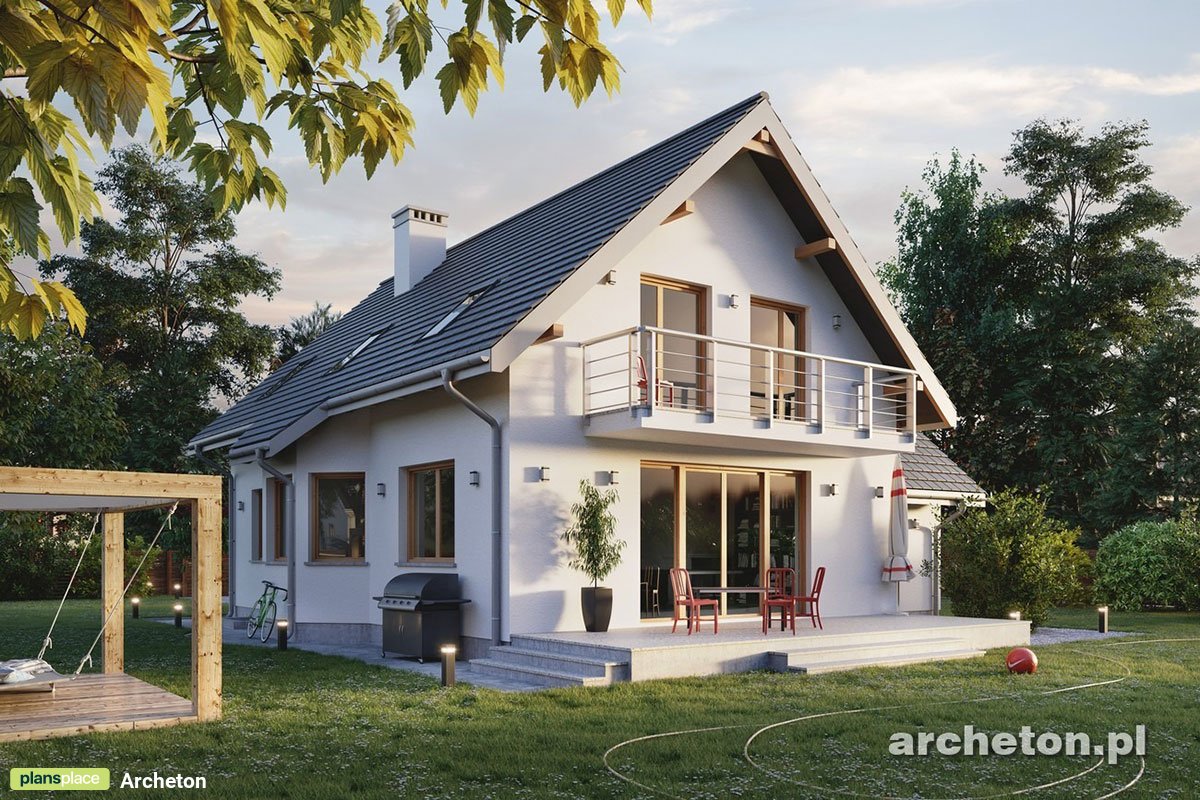 Mājas projekts ar mansardu + pagrabu 255 m²: 4 Guļamistabas, 2 Vannasistabas, Atvērta virtuve, Garāža