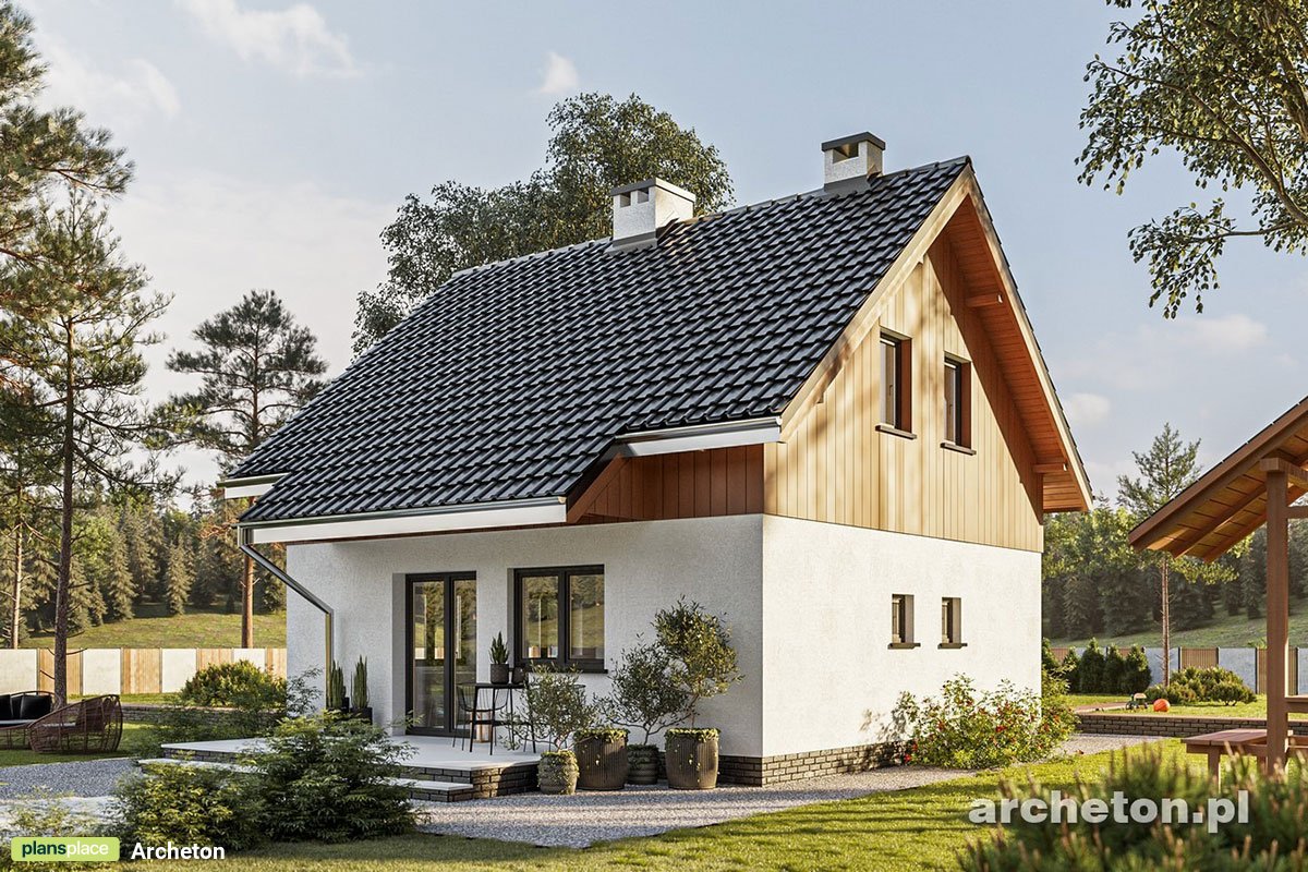 Mājas projekts ar mansardu 89 m²: 2 Guļamistabas, 2 Vannasistabas, bez Garāžas
