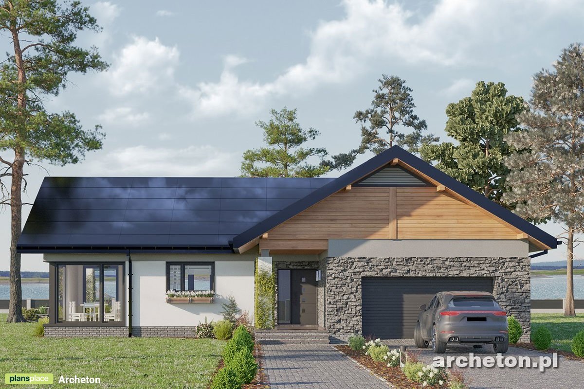 Vienstāva mājas projekts 177 m²: 3 Guļamistabas, 2 Vannasistabas, Atvērta virtuve, Garāža