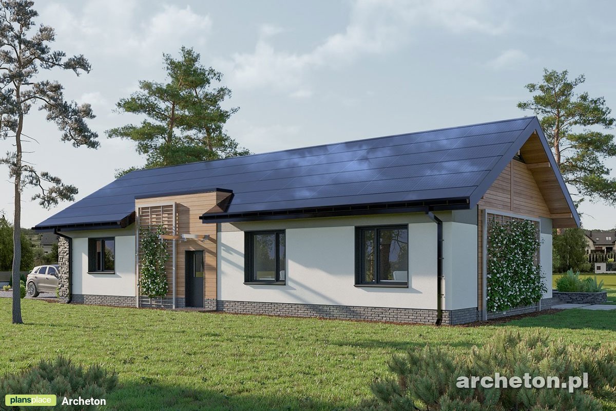Vienstāva mājas projekts 177 m²: 3 Guļamistabas, 2 Vannasistabas, Atvērta virtuve, Garāža