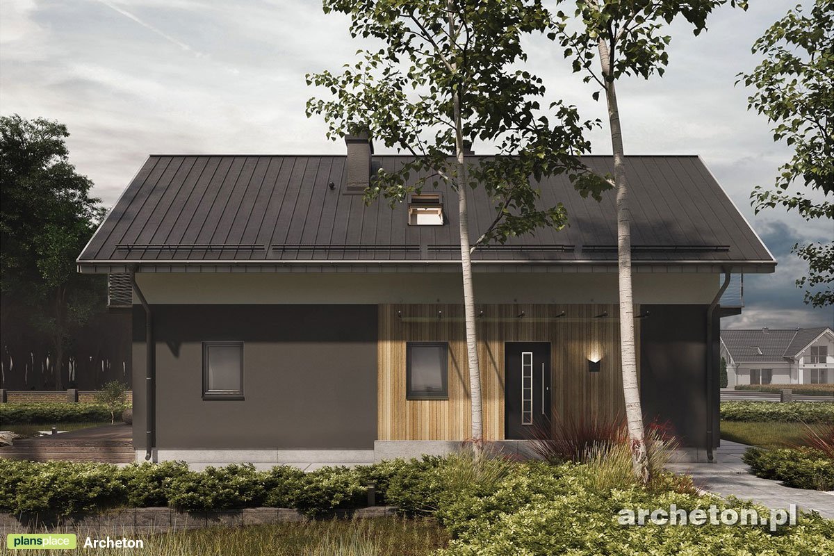 Narrow Lot House Plan with Gable Roof and 4 Bedrooms