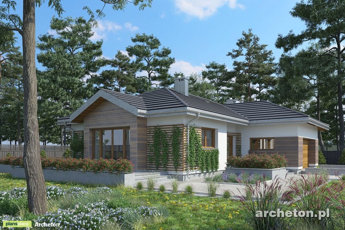 Vienstāva mājas projekts 168 m²: 3 Guļamistabas, 3 Vannasistabas, Atvērta virtuve, Garāža