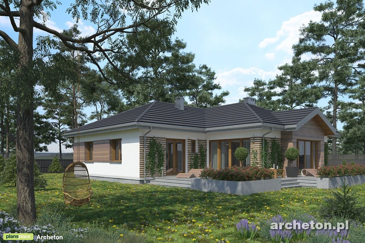 Vienstāva mājas projekts 168 m²: 3 Guļamistabas, 3 Vannasistabas, Atvērta virtuve, Garāža