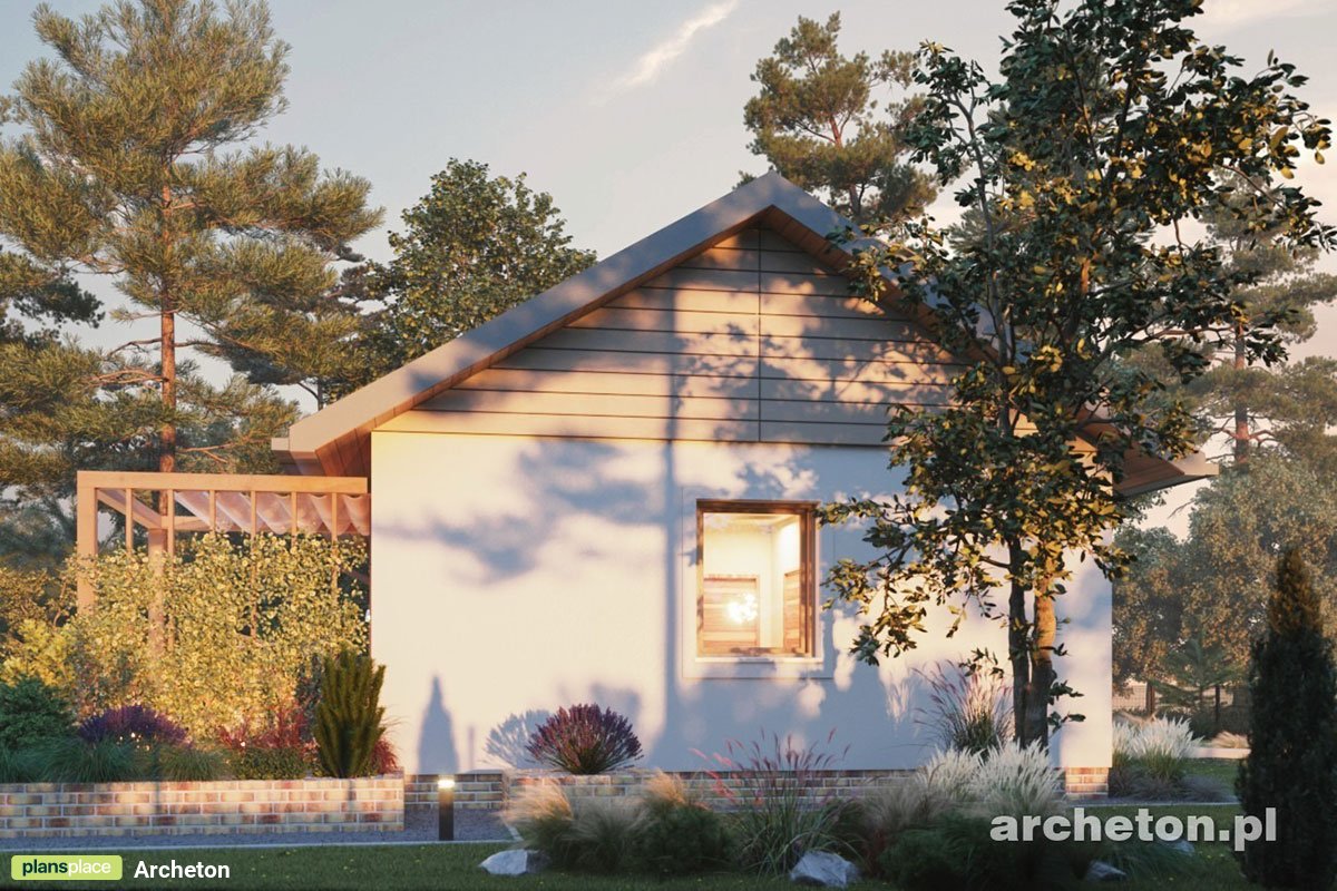 600 Sq Ft Small House Plan with Gable Roof and 2 Bedrooms