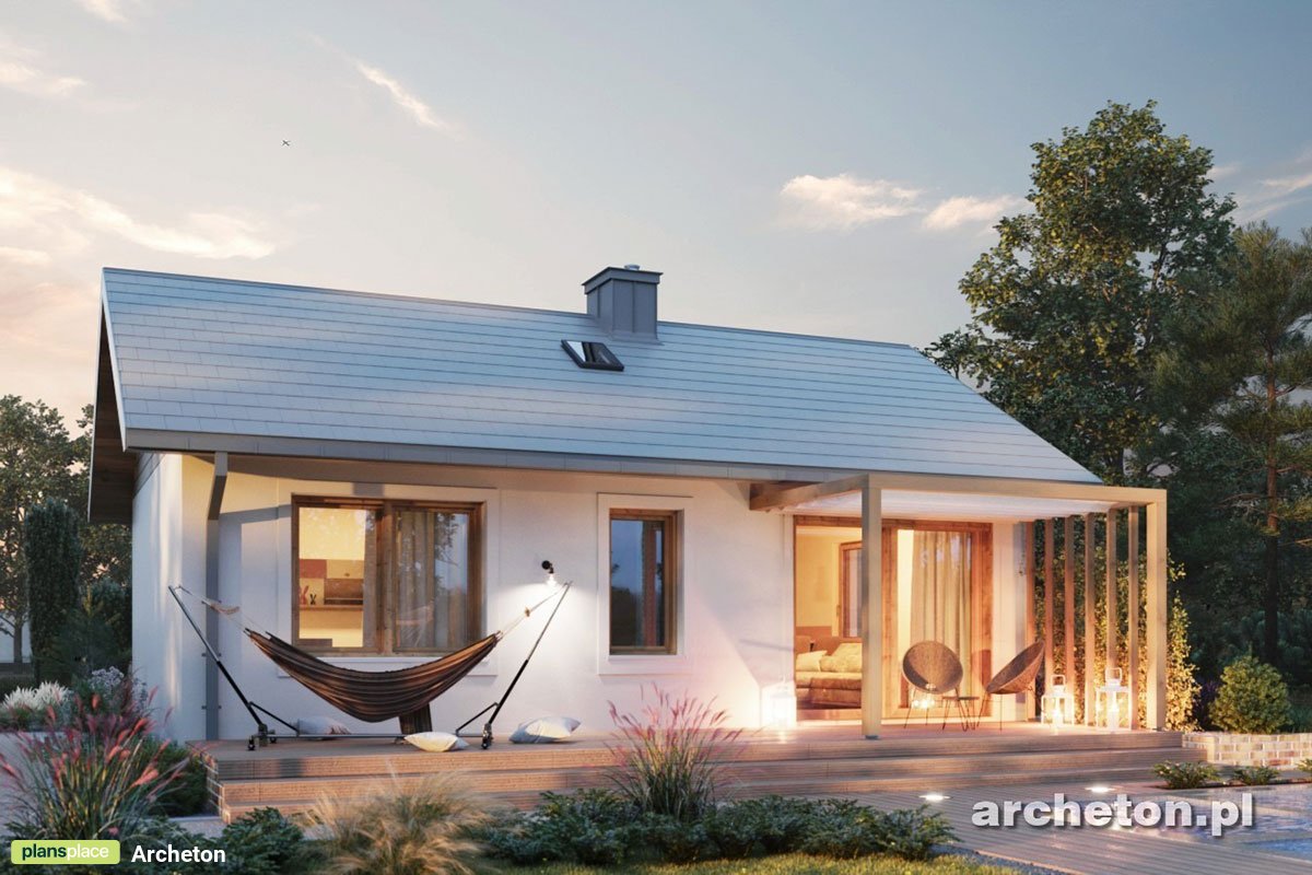 600 Sq Ft Small House Plan with Gable Roof and 2 Bedrooms