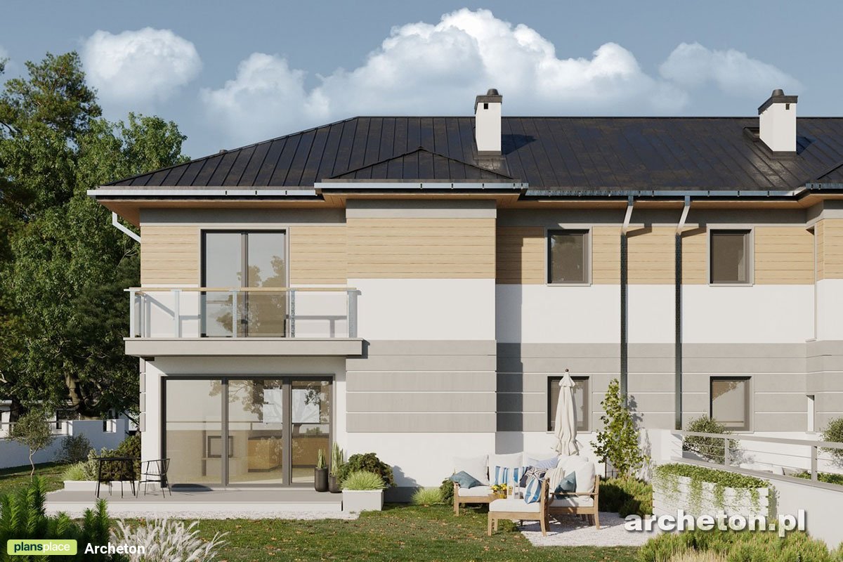 Divstāvu mājas projekts 148 m²: 3 Guļamistabas, Darba istaba, 2 Vannasistabas, Atvērta virtuve, Garāža