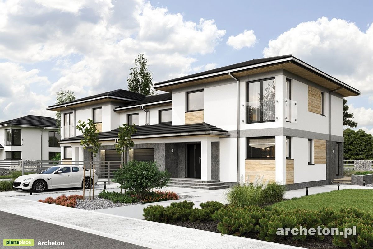 Divstāvu mājas projekts 162 m²: 3 Guļamistabas, Darba istaba, 3 Vannasistabas, Atvērta virtuve, Garāža