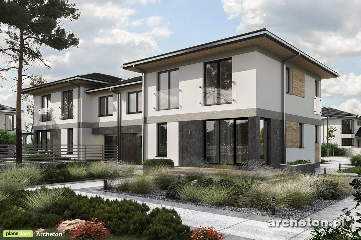 Divstāvu mājas projekts 162 m²: 3 Guļamistabas, Darba istaba, 3 Vannasistabas, Atvērta virtuve, Garāža