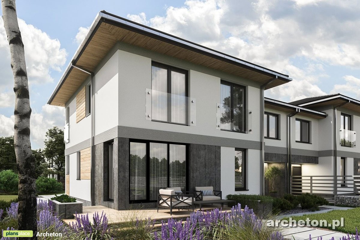 Divstāvu mājas projekts 162 m²: 3 Guļamistabas, Darba istaba, 3 Vannasistabas, Atvērta virtuve, Garāža