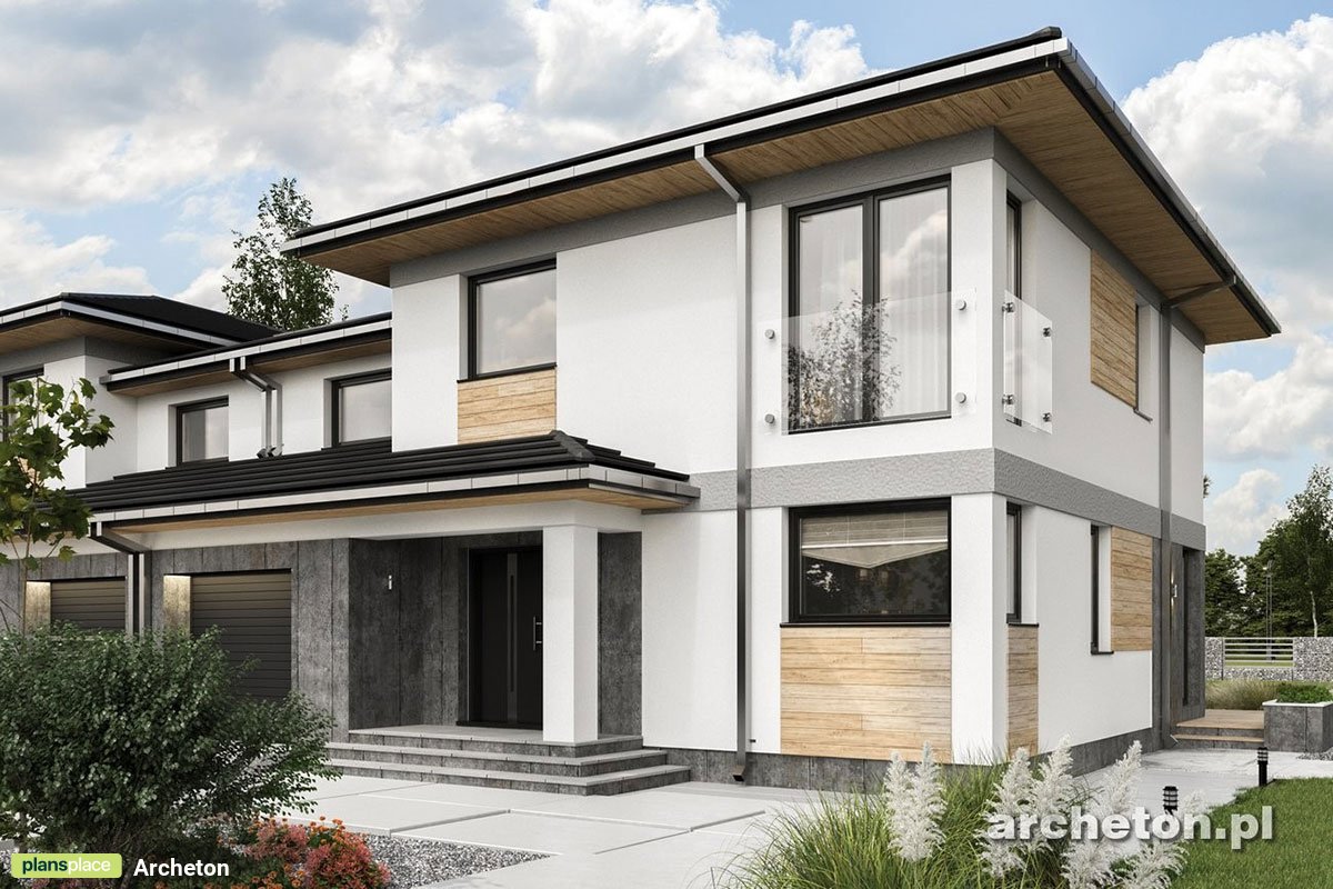 Divstāvu mājas projekts 162 m²: 3 Guļamistabas, Darba istaba, 3 Vannasistabas, Atvērta virtuve, Garāža