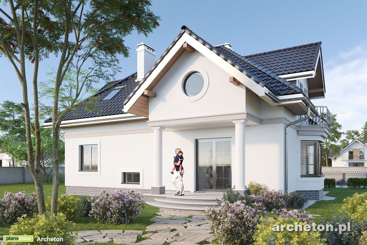 Mājas projekts ar mansardu 191 m²: 5 Guļamistabas, Darba istaba, 2 Vannasistabas, Garāža