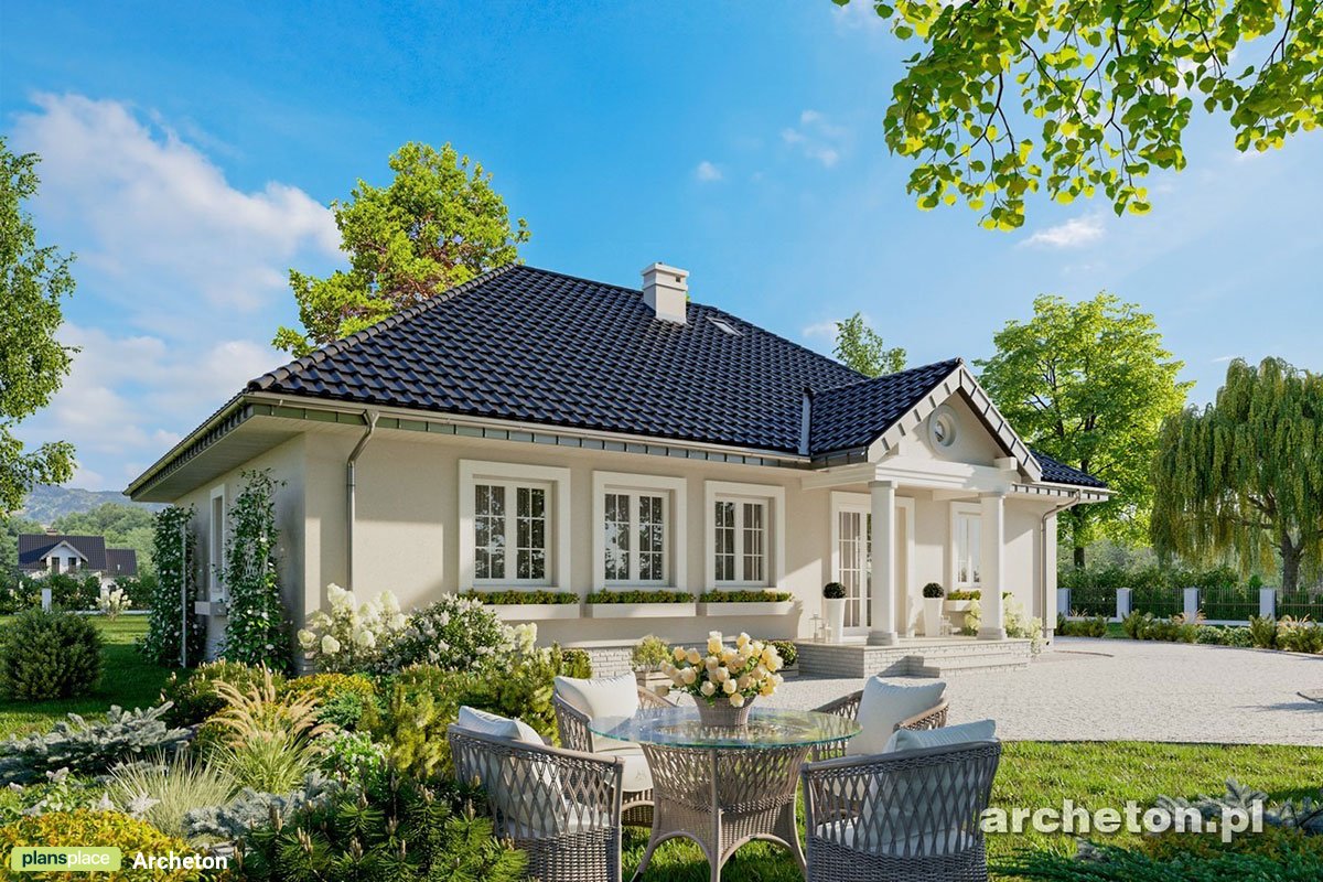 Vienstāva mājas projekts 135 m²: 3 Guļamistabas, Darba istaba, 2 Vannasistabas, bez Garāžas
