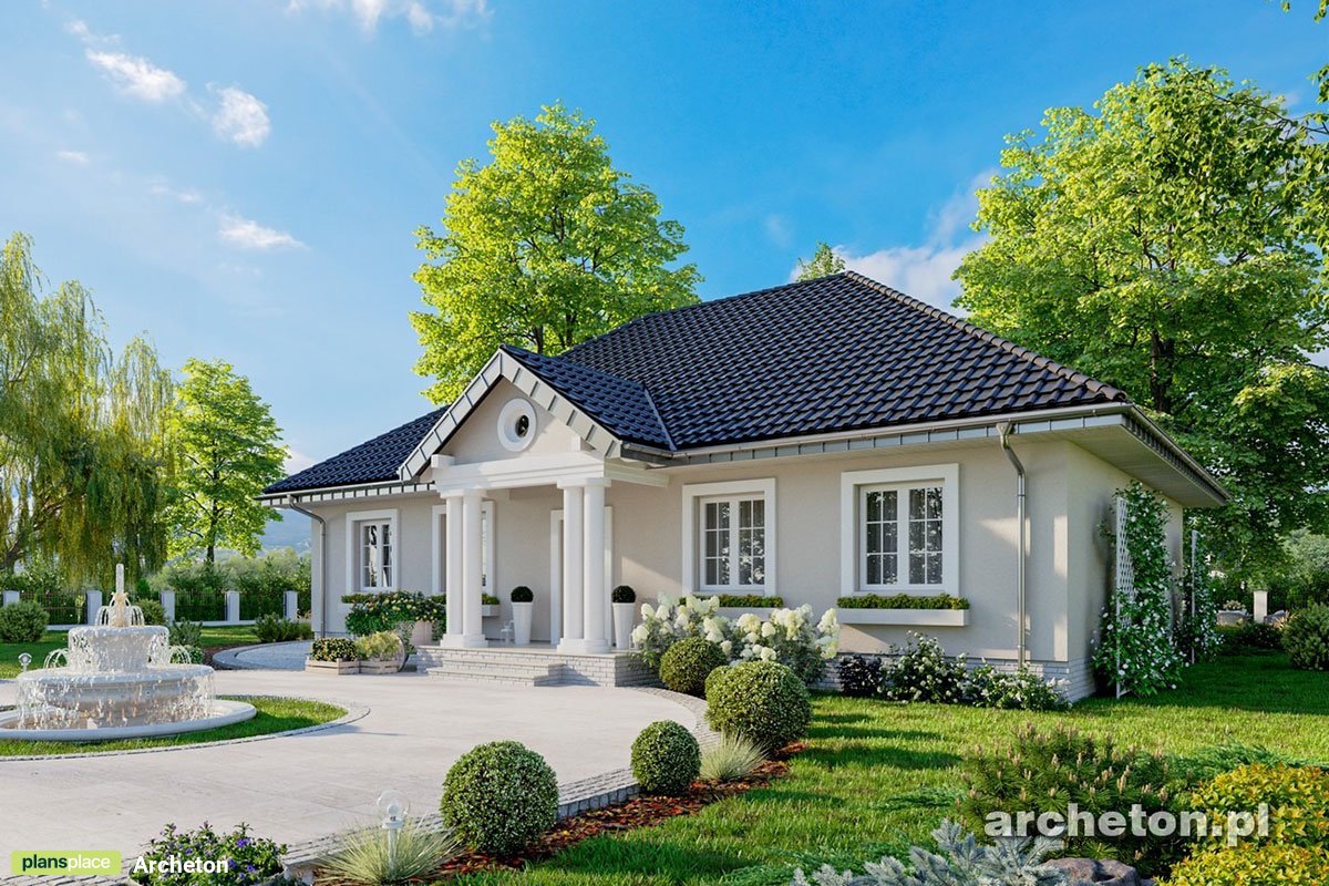 Vienstāva mājas projekts 135 m²: 3 Guļamistabas, Darba istaba, 2 Vannasistabas, bez Garāžas