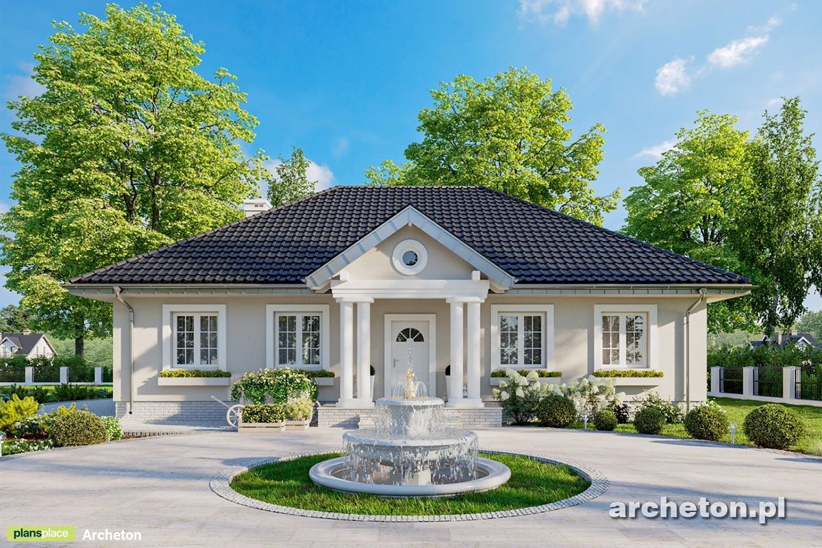 Vienstāva mājas projekts 135 m²: 3 Guļamistabas, Darba istaba, 2 Vannasistabas, bez Garāžas