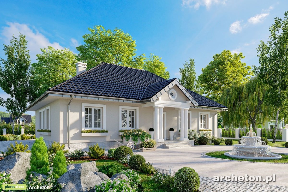 Vienstāva mājas projekts 135 m²: 3 Guļamistabas, Darba istaba, 2 Vannasistabas, bez Garāžas
