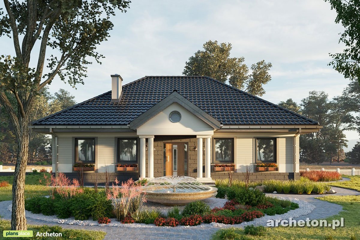 1200 Sq Ft Cottage House Plan with Walk-in Pantry and 4 Beds