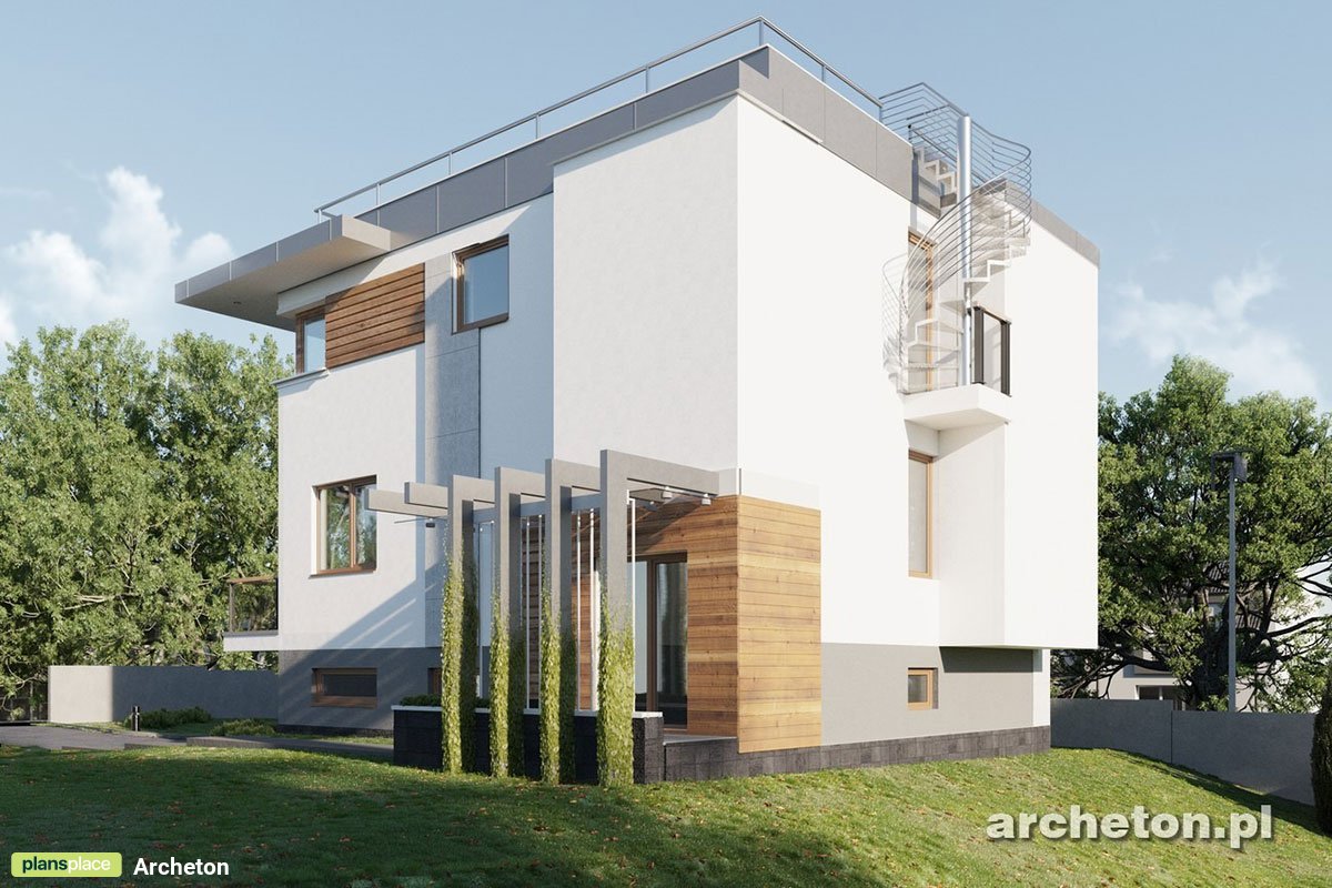 Divstāvu mājas projekts + pagrabu 202 m²: 3 Guļamistabas, Darba istaba, 3 Vannasistabas, Atvērta virtuve, Garāža