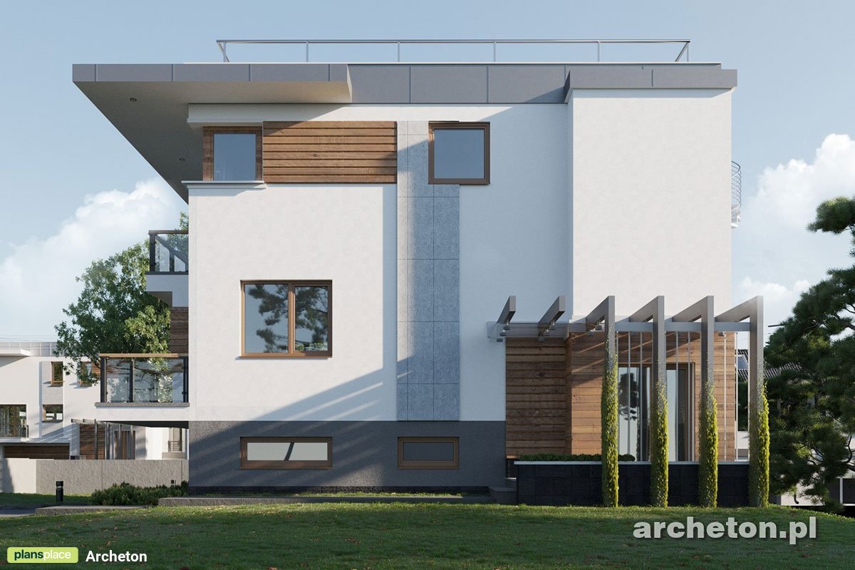 Divstāvu mājas projekts + pagrabu 202 m²: 3 Guļamistabas, Darba istaba, 3 Vannasistabas, Atvērta virtuve, Garāža