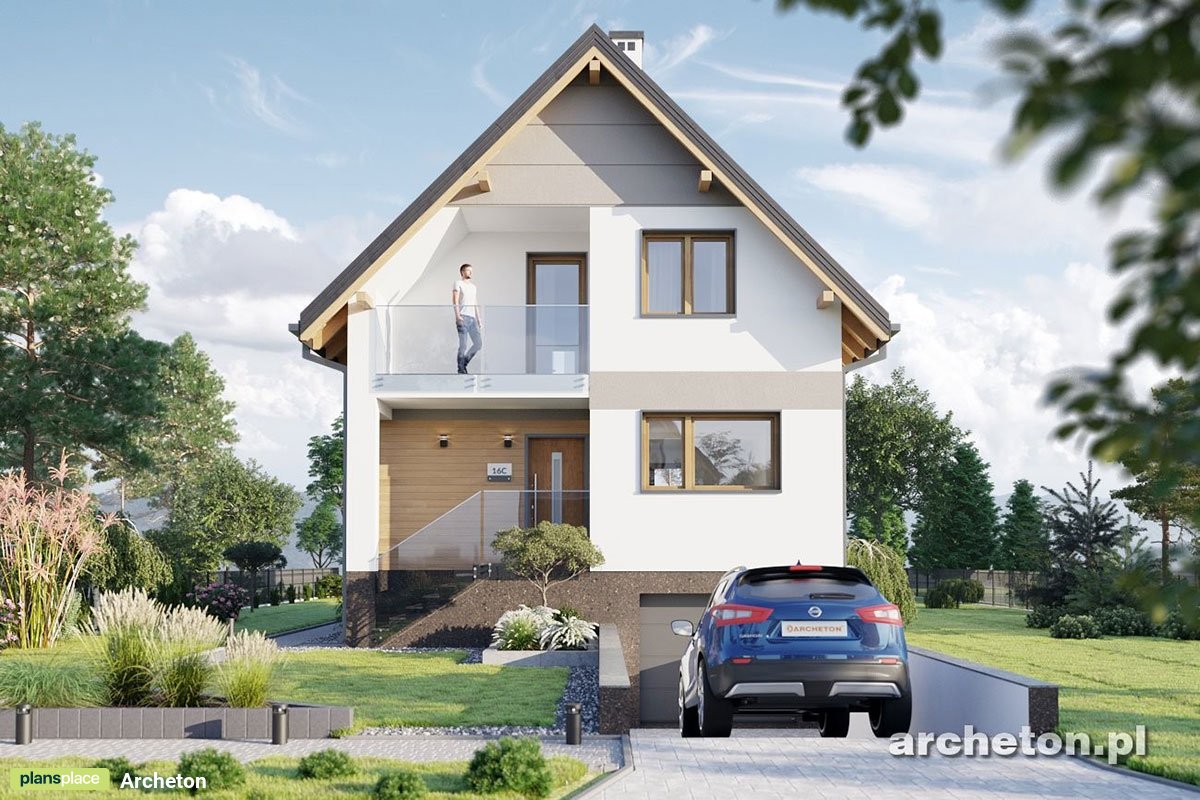 Mājas projekts ar mansardu + pagrabu 182 m²: 3 Guļamistabas, 2 Vannasistabas, Atvērta virtuve, Garāža