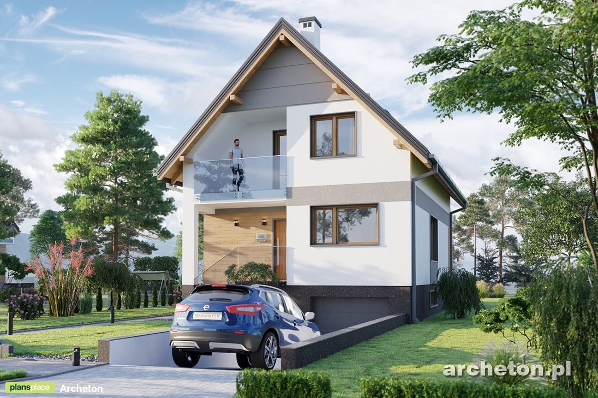 Mājas projekts ar mansardu + pagrabu 182 m²: 3 Guļamistabas, 2 Vannasistabas, Atvērta virtuve, Garāža
