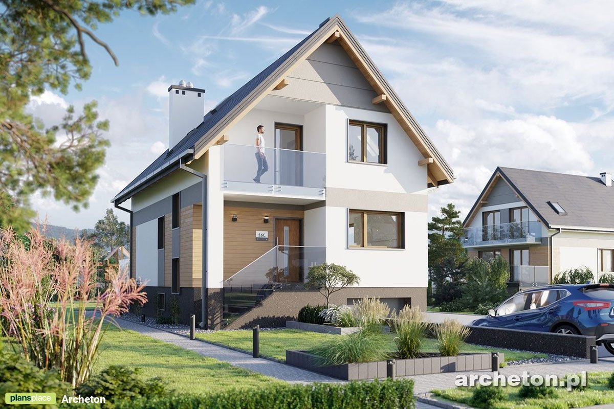 Mājas projekts ar mansardu + pagrabu 182 m²: 3 Guļamistabas, 2 Vannasistabas, Atvērta virtuve, Garāža