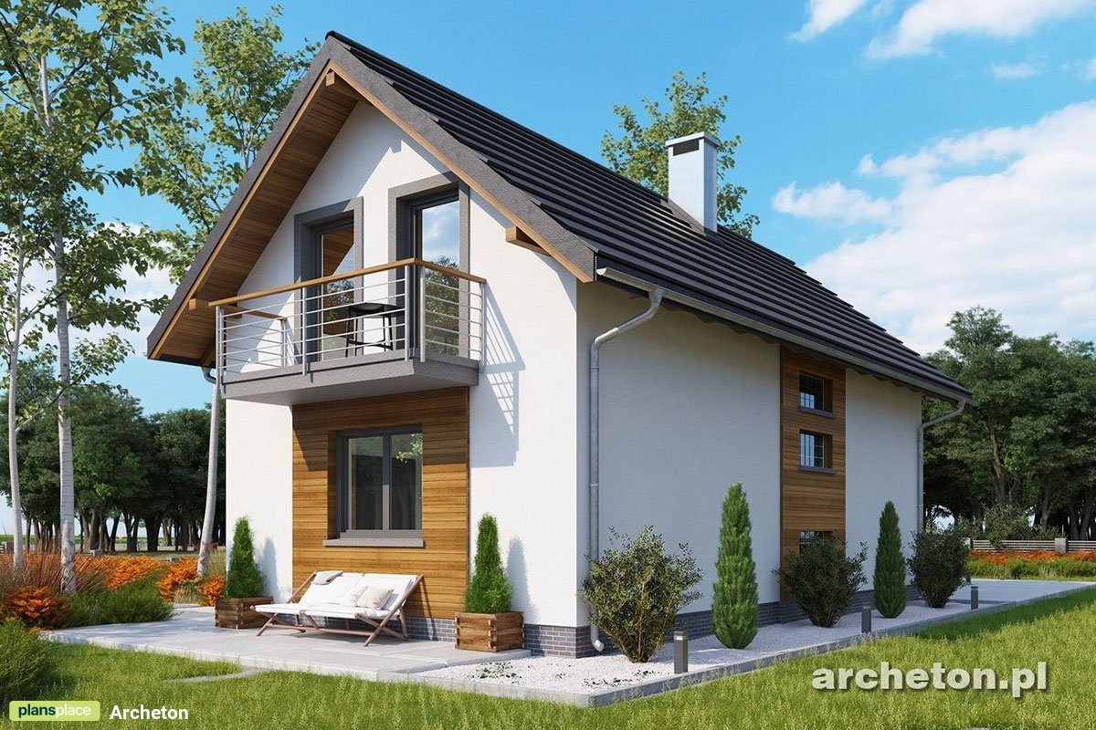 Mājas projekts ar mansardu 129 m²: 4 Guļamistabas, 2 Vannasistabas, bez Garāžas