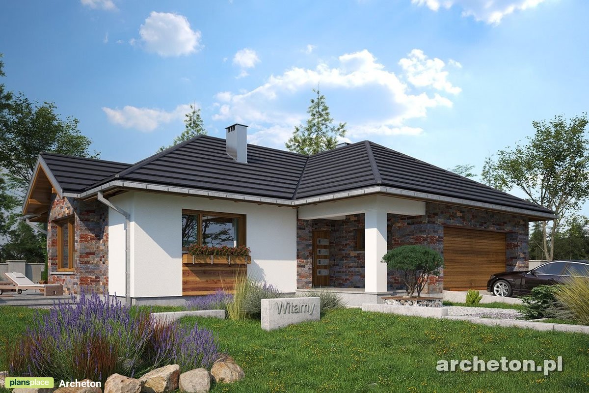 Vienstāva mājas projekts 179 m²: 3 Guļamistabas, Darba istaba, 3 Vannasistabas, Atvērta virtuve, Garāža