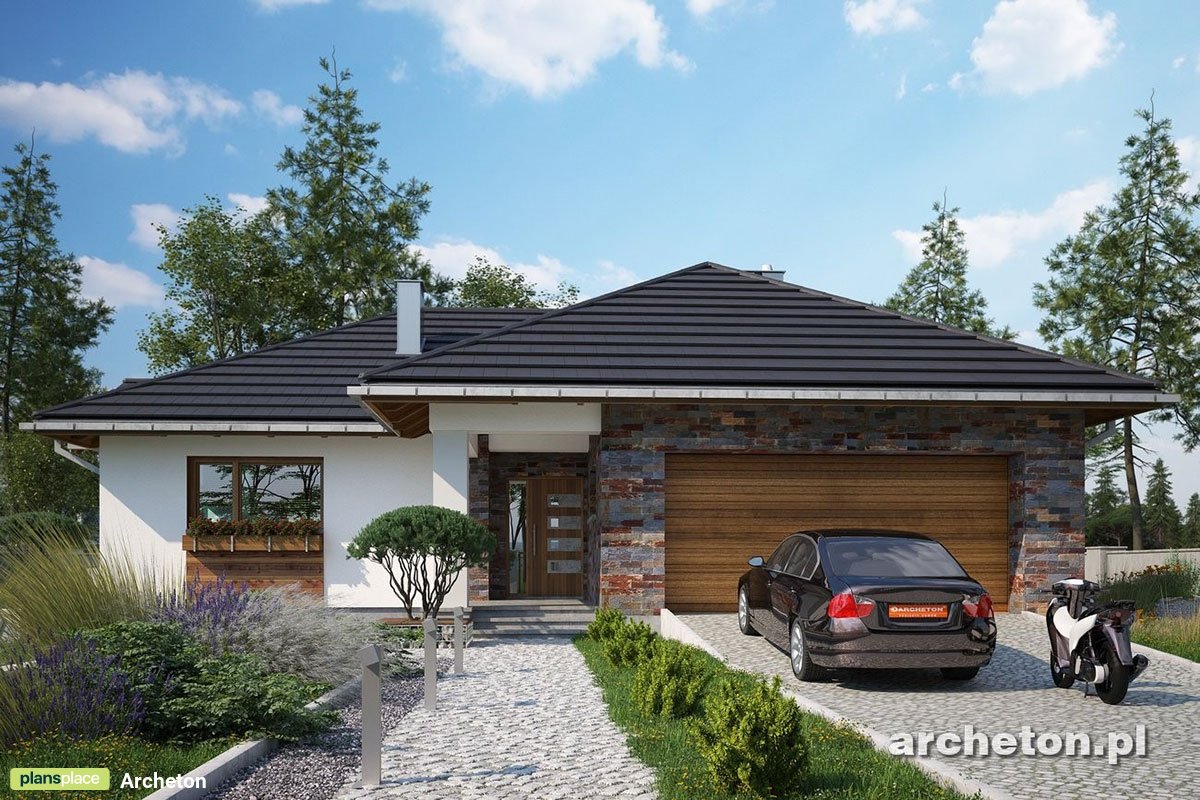 Vienstāva mājas projekts 179 m²: 3 Guļamistabas, Darba istaba, 3 Vannasistabas, Atvērta virtuve, Garāža