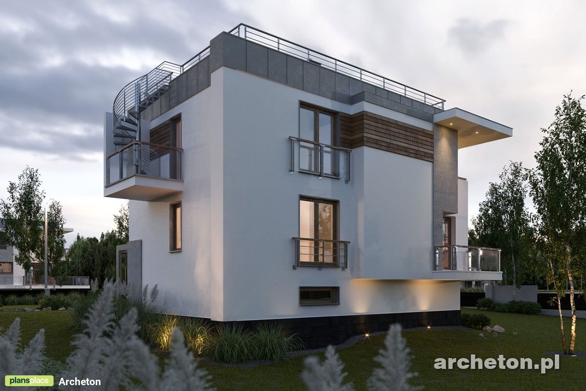 1600 Sq Ft Flat Roof House Plan with Basement Garage