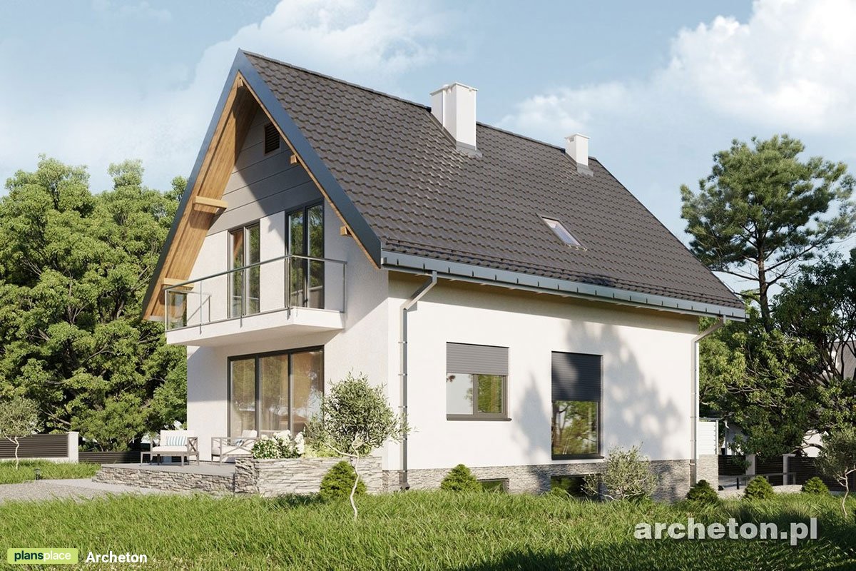 Mājas projekts ar mansardu + pagrabu 193 m²: 4 Guļamistabas, 2 Vannasistabas, Atvērta virtuve, Garāža