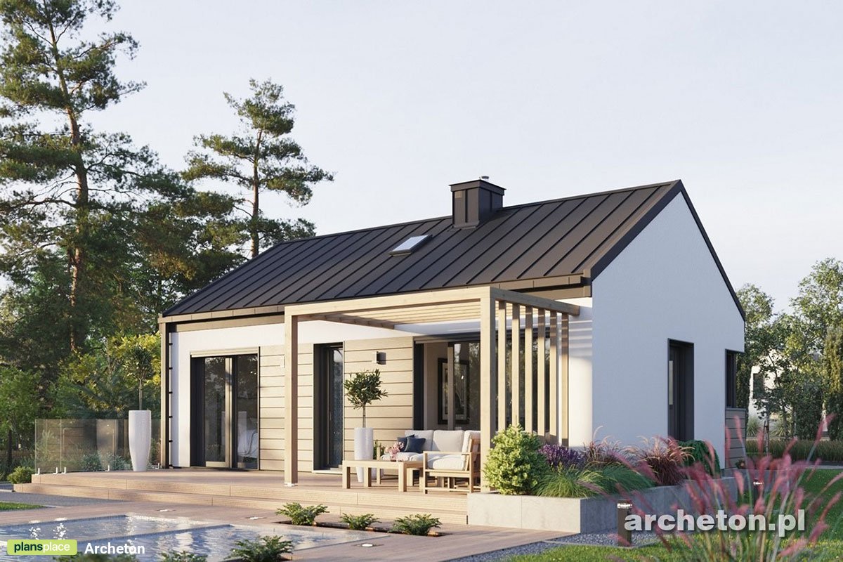 500 Sq Ft Small Single Level House Plan with 2 Bedrooms