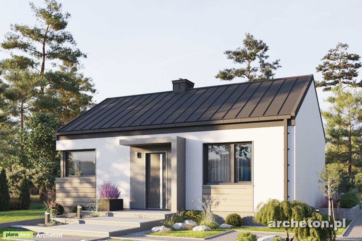 500 Sq Ft Small Single Level House Plan with 2 Bedrooms