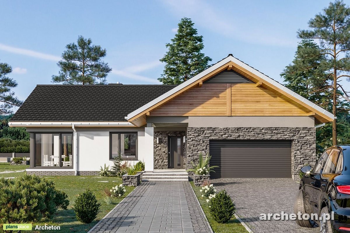Vienstāva mājas projekts 176 m²: 3 Guļamistabas, 2 Vannasistabas, Atvērta virtuve, Garāža