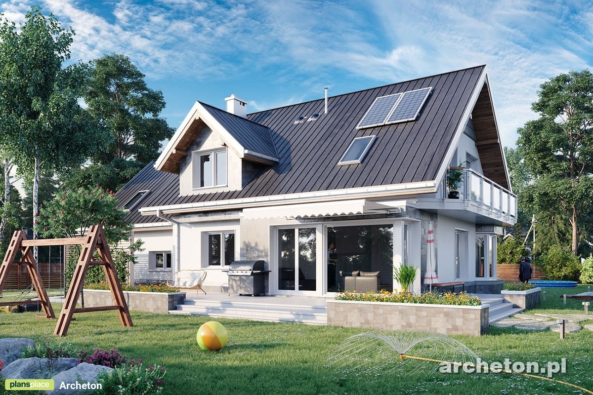 Mājas projekts ar mansardu 241 m²: 5 Guļamistabas, 3 Vannasistabas, Garāža