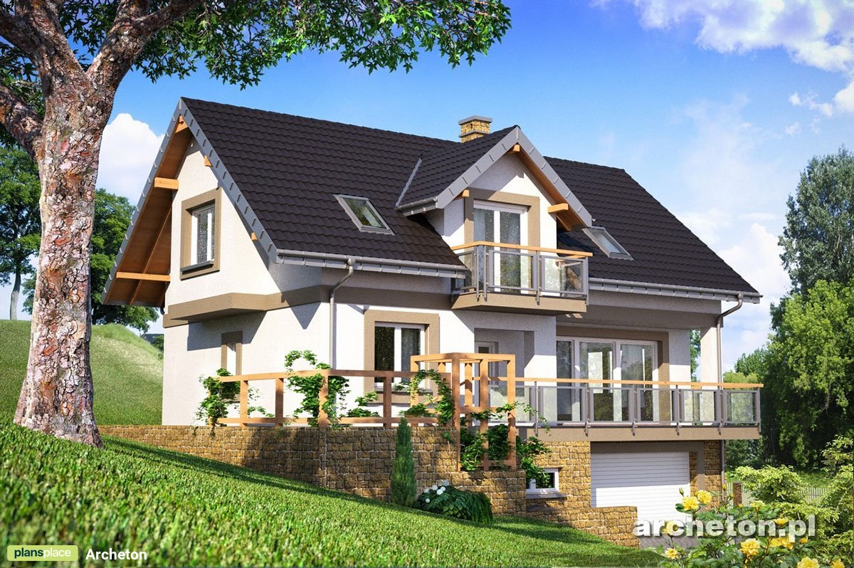Mājas projekts ar mansardu + pagrabu 251 m²: 4 Guļamistabas, Darba istaba, 3 Vannasistabas, Atvērta virtuve, Garāža