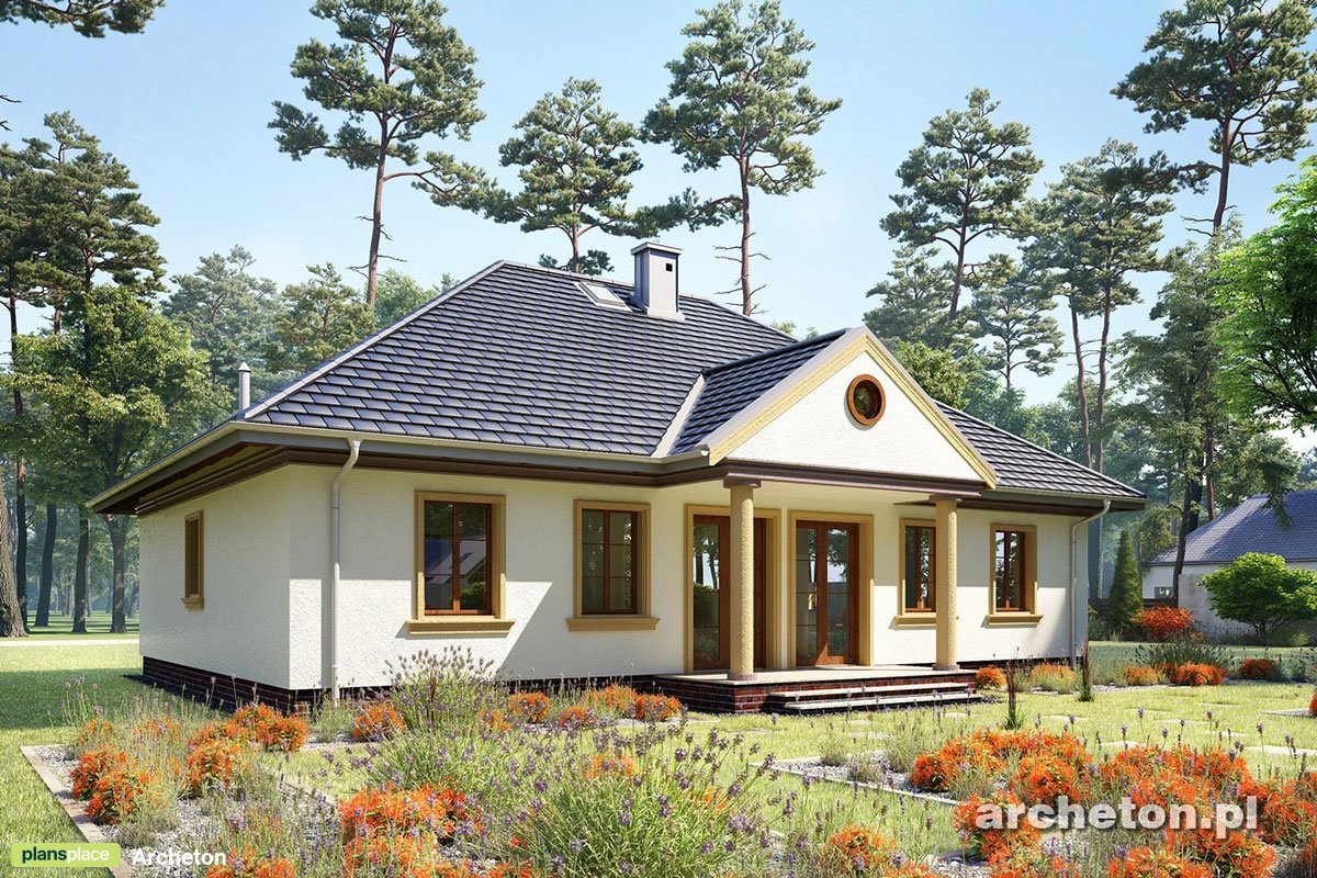 Vienstāva mājas projekts 126 m²: 3 Guļamistabas, Darba istaba, 2 Vannasistabas, bez Garāžas