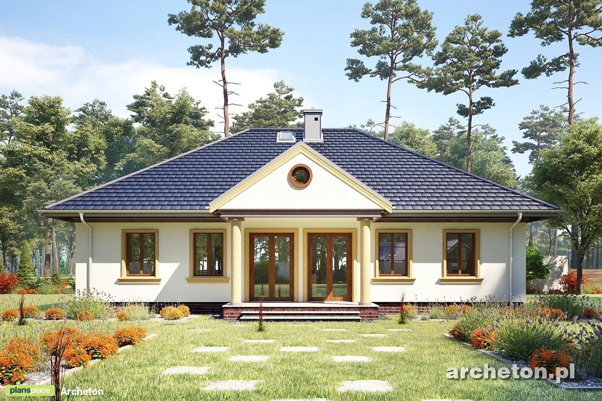 Vienstāva mājas projekts 126 m²: 3 Guļamistabas, Darba istaba, 2 Vannasistabas, bez Garāžas