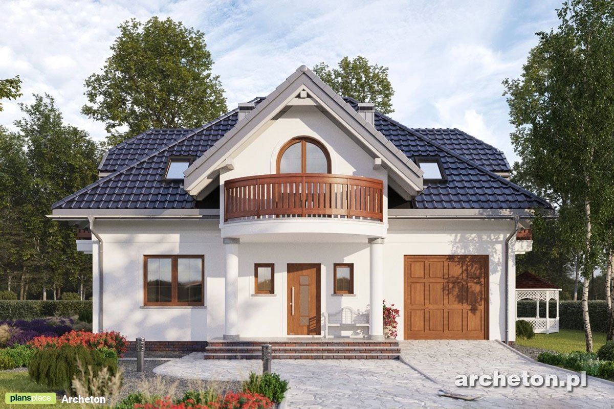 Mājas projekts ar mansardu 185 m²: 5 Guļamistabas, 2 Vannasistabas, Atvērta virtuve, Garāža