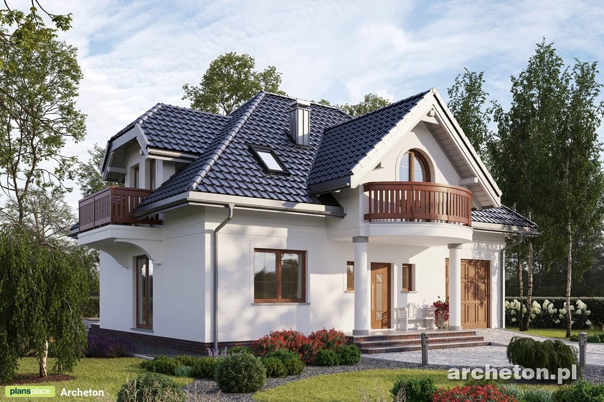 Mājas projekts ar mansardu 185 m²: 5 Guļamistabas, 2 Vannasistabas, Atvērta virtuve, Garāža