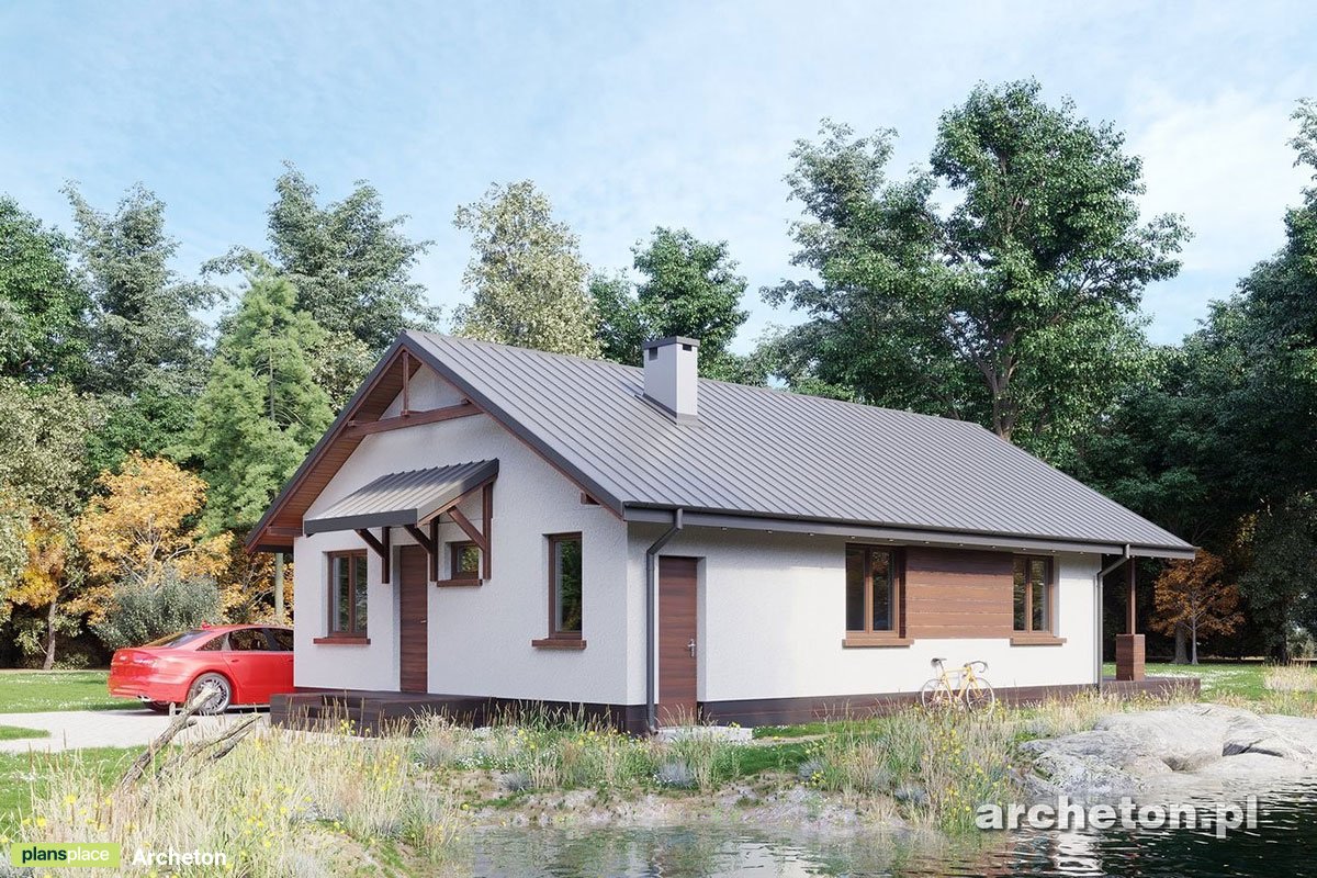 Vienstāva mājas projekts 84 m²: 2 Guļamistabas, 1 Vannasistabas, bez Garāžas