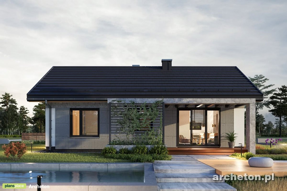 Small European House Plan with 3 Bedrooms and 1 Bath